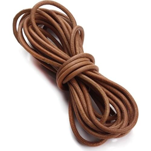 XINYAO 5m/lot 1 1.5 2 2.5 3 4 mm Genuine Cow Leather Cord Bracelet Necklace Findings Round Leather Rope String Jewelry Making