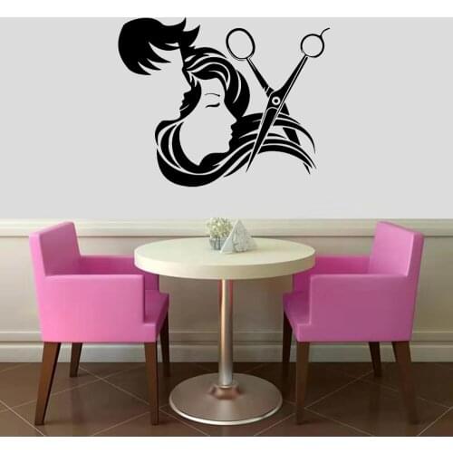Funny Barber Shop Room Decor Removable Vinyl Mural Poster For Hairdresser Decals Commercial Vinyl Mural Decal vinilo pared