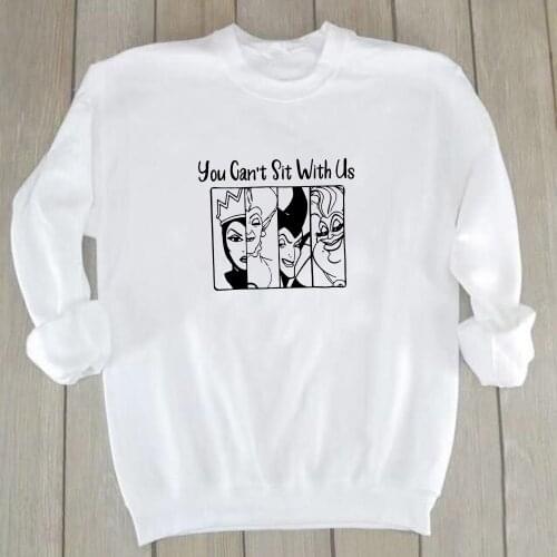 You Can't Sit With us print Plus velvet Sudaderas Mujer Harajuku Sweatshirt Women Hoodie Loose Women Hoodies Casual Tracksuit