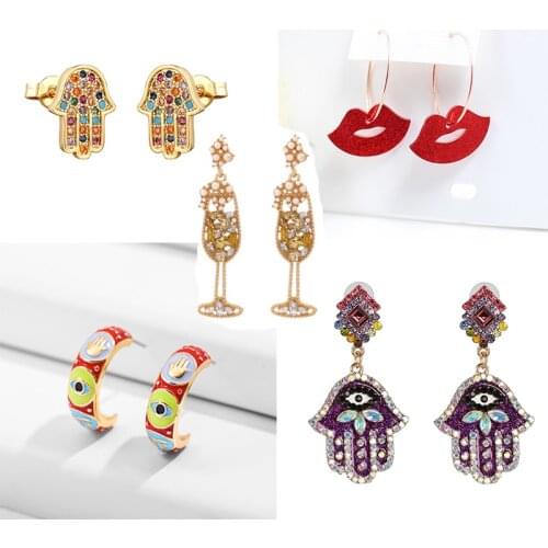 2021 Aretes Earrings Women Pendientes Mujer Drop Dangle Earrings For Women Charm Boho Statement Pendant Earrings Jewelry
