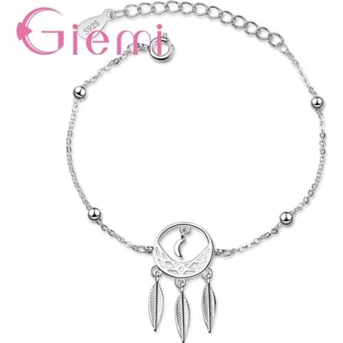 Fashion 925 Sterling Silver Dreamcatcher Design Adjustable Bracelet Bangle For Women Girl Pretty Fine Birthday Party Hot Sale