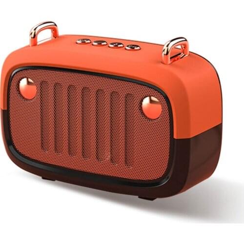 1pc Cool Vintage Portable Bluetooth V5.0 Speaker Long Worktime Outdoor Loudspeaker Support TF Card/U Disk/FM Wireless Subwoofer
