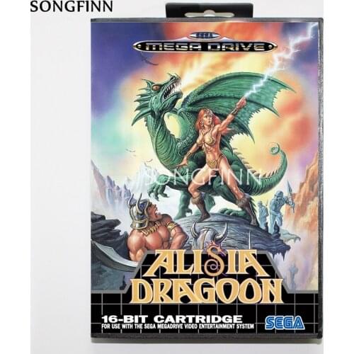 16 bit MD Memory Card With Box for Sega Mega Drive for Genesis Megadrive - Alisia Dragon