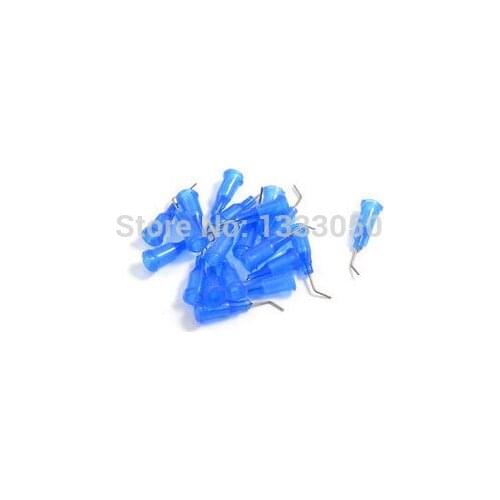 20 Pcs Blue Plastic Sleeve 0 72mm OD Tip Dispensing Needles Tips 22G