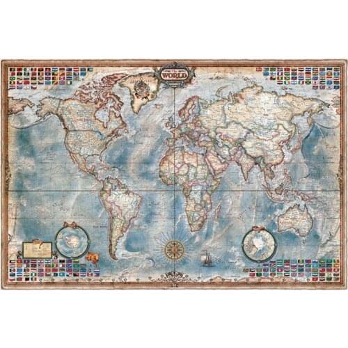 2000 Pieces Jigsaw Puzzle Education Toys for Adults Children Increase Knowledge Challenge Games HD World Map