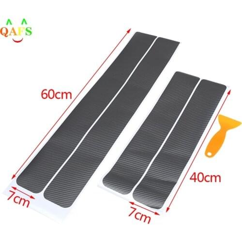 4 Pack Autoparts 3D Carbon Fiber Pedals Guards Anti-kick Scratch Door Kick Guard Threshold Car Door Sill Protector Sticker