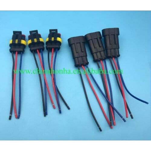 5 Kit 3 Pin male and female Car connector Black Auto Vehicle Waterproof Electrical Connector Plug Adapter DJ7031-1.5-11/21