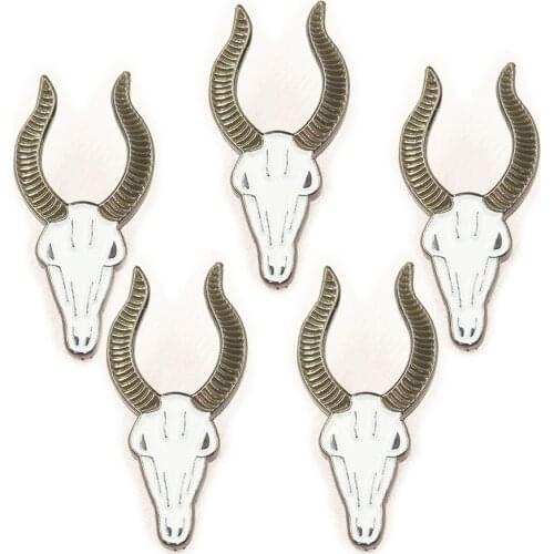LOTS 5pcs Goat skull Devil Punk Rock Lapel Pin Badge