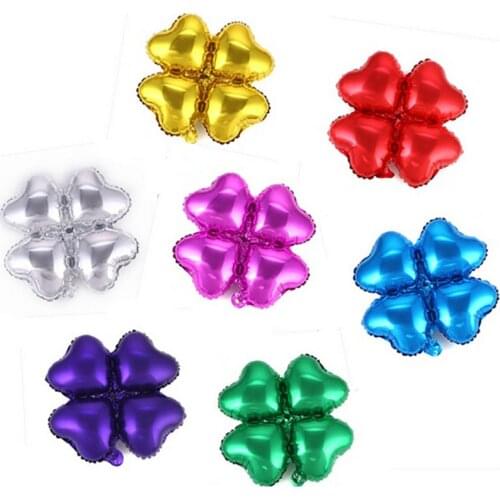 50pcs/lot 4 Petals 18inch Mylar Foil Balloons Mix Color Four Leaf Clover Balloon Supply for Wedding Party Garden Room Decoration