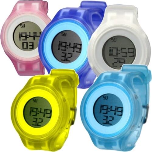 6pcs. /Lots Wholesales Mix Colors DW363 Date Alarm BackLight Silicone Band Unisex Sport Fashion gift Digital Watch