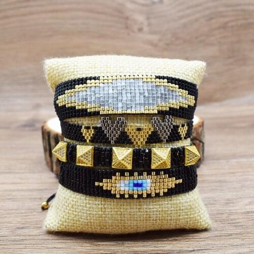 Rttooas MIYUKI Beads Bracelets Women Evil Eye Bracelet Pulseras Mujer 2020 Femme Rivet Jewelry Handmade Loom Bead