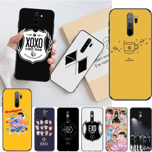 CUTEWANAN KPOP EXO Returns Black White Flag Soft Silicone Black Phone Case for Redmi 8A Note 9 8 8T 7 6 6A 5 Go Pro Redmi 9 K20