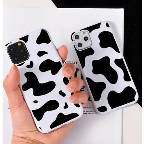Cow White Black Print Phone Case For iPhone 11 Case For iPhone XR XS Case For SE 2020 Soft Cover Case For iPhone 8 7 Plus Covers
