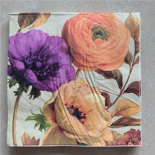 Decoupage wedding vintage napkin paper elegant tissue flower rose handkerchief birthday party Xmas beautiful serviettes decor 20