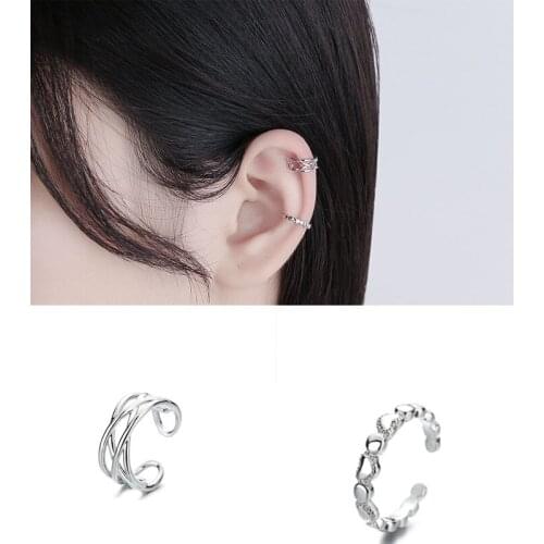 KISSLOVE 1pcs Korean Style Heart Ear Cuff For Women Without Piercing Earrings Cross Earcuff Fashion Jewelry Ear Clips