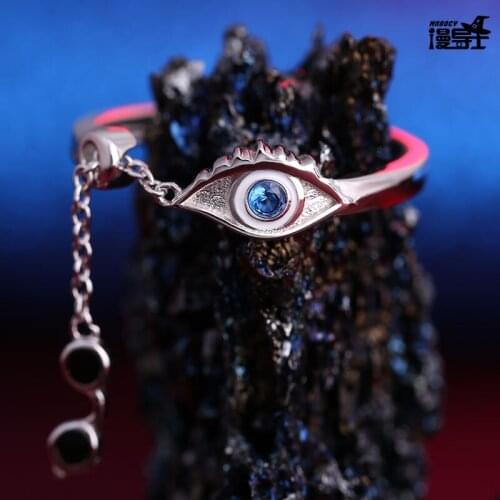 Anime Jujutsu Kaisen Gojo Satoru Eye Theme S925 Sterling Silver Ring Jewelry Adjustable Unisex Cosplay Birthdays Xmas Gift