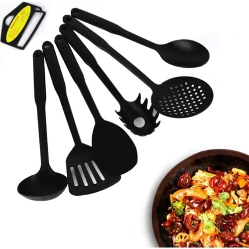 KONCO 6 Pieces Plastic Kitchen Utensils Set Baking Cookware Set with Colander Spoon Spatula Shovel Soup Spoon Pasta claw