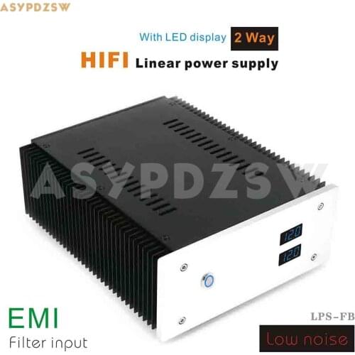 LPS-FB 2 Way HIFI Fully discrete Low Noise linear power supply DC 5V/9V/12V/15V/18V/24V With LED EMI input