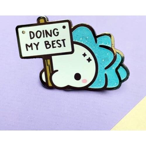 Cartoons Snom Evolve into Frosmoth Doing My Best Enamel Brooch Pin Lapel Pins Badges Women Mens Fashion Jewelry Accessories