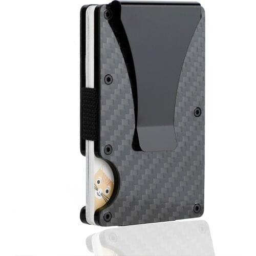 Man wallet MIni Carbon Fiber Wallet Smart Credit Card Holder RFID Blocking Wallet Men Women Slim And Thin Money Bag Dropshipping