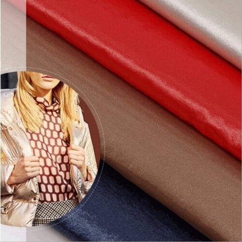 Wholesale 130 meters 20d bright pu nylon taffeta pearlescent down jacket fabric Release paper cotton jacket nylon cloth
