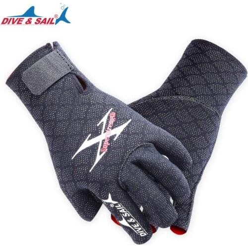 Anti-scratch Half Finger Diving Gloves Keep Warm Non-slip with Nylon Clasp for Windsurfing Spearfishing Snorkeling Equipment