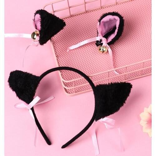 Hot Lovely Night Party Club Bar Decorate Headbands Plush Cat Fur Ear Hairband Girls Anime Cosplay Costume Cat Ear Hair Wear
