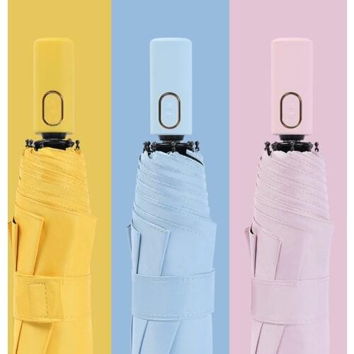 Pocket Umbrella Folding Sun Umbrella Men Rain Women Parasol Big Umbrellas Candy Color Traveling Rain Gear umbrella rain women