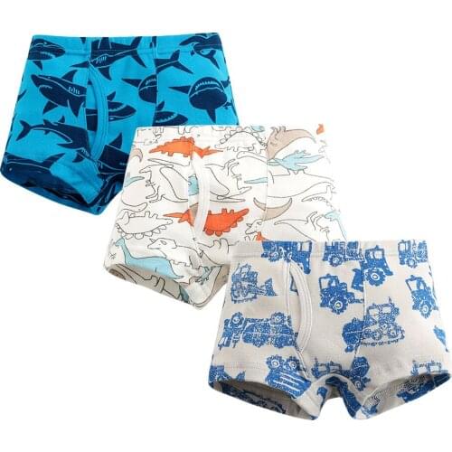 3 Pcs/lot Boys Briefs Childrens Underwear for Kids Cartoon dinosaur Shorts Soft Cotton Underpants Boys Teenage briefs