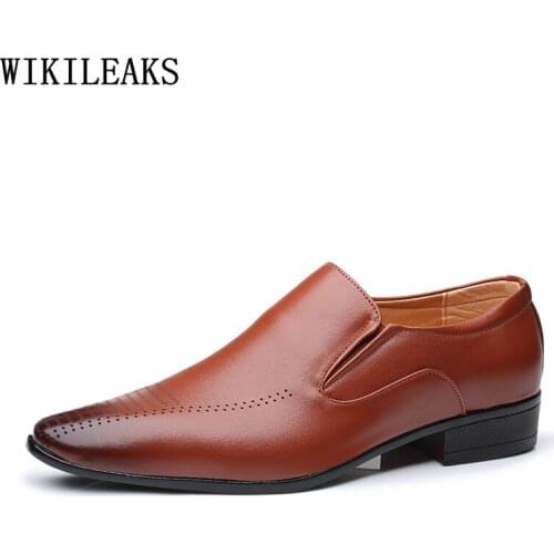 Loafers Men Dress Shoes Leather Business Suit Formal Office Shoes Men Wedding Dress Oxford Slip on Shoes for Men Zapatos Hombre