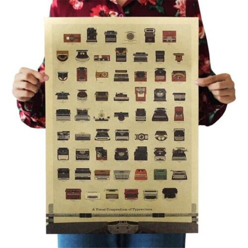 Vintage Poster Typewriters Room Decoration Stickers Home Decor Collection Painting Kraft Paper Wall Sticker Posters