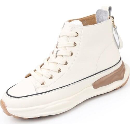 Koznoy 2021 INS Za Zipper Platform Shoes Chunky Sneakers Thick Sole High Top Boots Botas De Mujer Casual Ankle Boots shoe woman