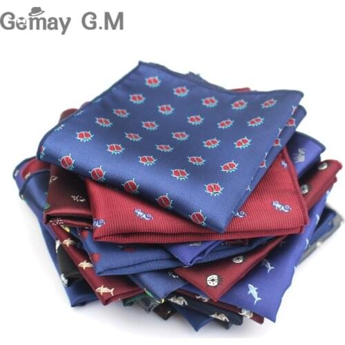Brand Mens Handkerchief Pocket Animal Pocket Square Business Suits Chest Towel Hanky Gentlemen Polyester Yarn Suit Hankies