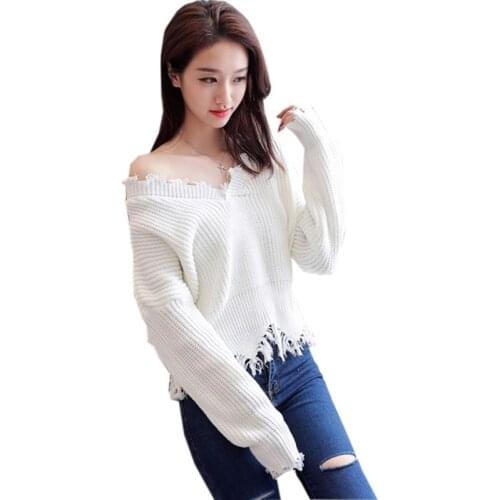 2021 New Autumn Female Casual Short Sweaters Outwear Fashion Women Sweaters Coats V-neck Long Sleeve Loose Pullovers Sweaters