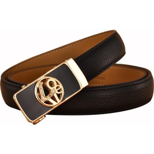 Love Belts for Women Waist Designer Brand High Quality Real Leather Automatic Ratchet Belt Female Jeans Cummerbunds Fashion Belt