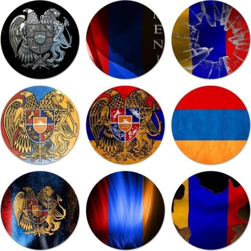Armenia Armenians Flag Icons Pins Badge Decoration Brooches Metal Badges For Clothes Backpack Decoration 58mm