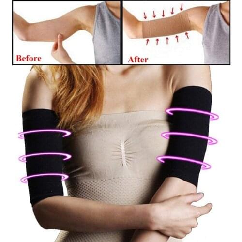 2pairs Women Elastic Compression Arm Shaping Sleeves Slimming Arm Shaperwear Mangas Para Brazo Weight Loss Elbow Massager