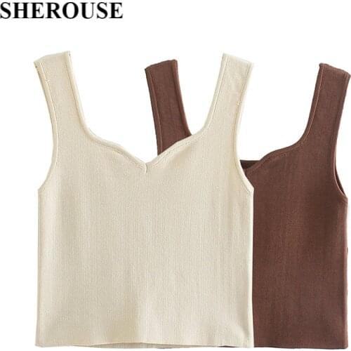 2021 New Summer Women Tops Knitted Slim Cropped Camisole Casual Soft Comfortable Sexy Tank Tops Female Woman Clothes