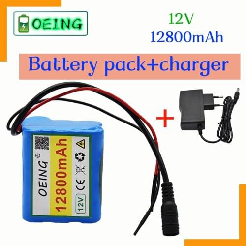 2021 NEW Original 12V 12.8Ah 12800mAh 18650 Rechargeable Batteries 12V With BMS Lithium Battery Protection Plate + 12.6V Charger