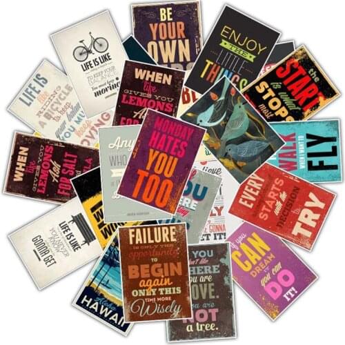 25 Pcs/Pack Motivational Typography Life Quotes Diary Stickers Planner Memo Scrapbooking Sticker Stationery Child Toy Stickers