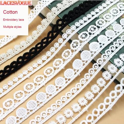 38yards 1.5cm Cotton embroidery Lace trim Patchwork Needlework sewing accessories Clothes edge decoration Garment material 232