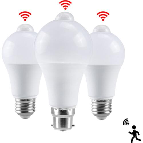 Ampoule Led Bulb with Motion Sensor B22/E27 18W/20W Led Light Bulb 110/220V Human Body PIR Motion Sensor Light Day Night Lamp