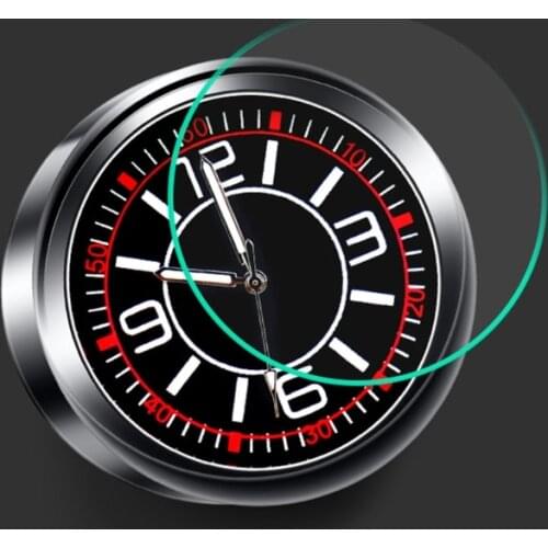 B36B Car Dashboard Clock Universal Quartz Luminous Clock Glass Mirror Car Stick-on Clock Watch Automotive Accessories