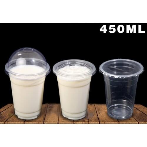 Free shipping Wholesale 50 pcs /lot Disposable plastic cup 450ml pearl milk tea coffee cold drink cup transparent water cups