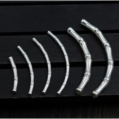 100% 925 Silver Beads Sterling Tube Beads DIY Bracelet Beads Pure Silver Jewelry Accessorries