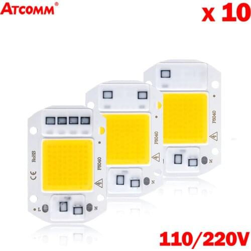 COB LED Chip Diode Matrix 220V 20W 30W 50W LED Light Bulb No Flicker No need Driver Smart IC DIY Spotlight Floodlight Source