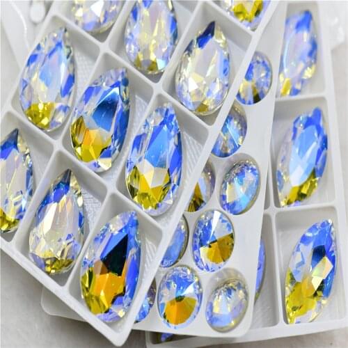 Decorative crystals crafts Paradise Shine teardrop Rivoli Navette purpurina manualidades Crystals for jewelry diy