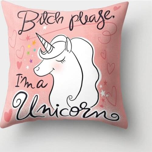 HOT SALE Cute Unicorn Cushion Cover Throw Pillow Case for Home Chair Sofa Decoration Square Pillowcases