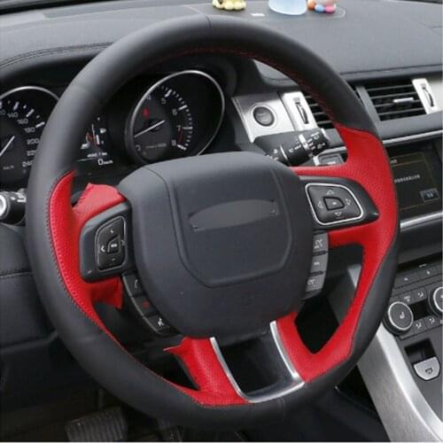 For Land Rover Range Rover Evoque 2012-2016 Top Leather Steering Wheel Hand-stitch on Wrap Cover car accessories Auto parts