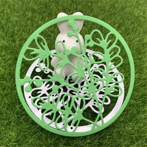 Round embroidery floral window frame hand embossed DIY album scrapbook greeting card decoration metal cutting mold